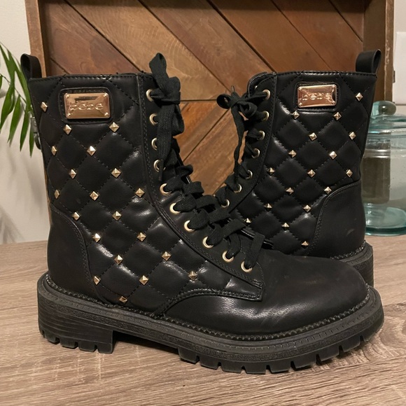 Bebe Dorienne-B Stud Quilted Boots Women’s Size 7 - Picture 1 of 8